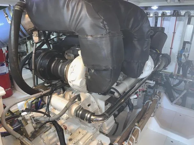 Slide: The Image of Engine room of a 2008 Hampton Command Bridge yacht. - 19