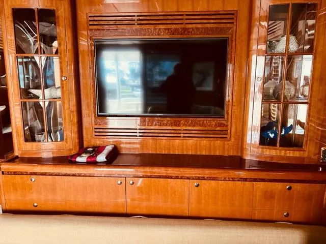 Slide: The Image of Luxurious wooden entertainment center in a 2008 Hampton Command Bridge yacht. - 5
