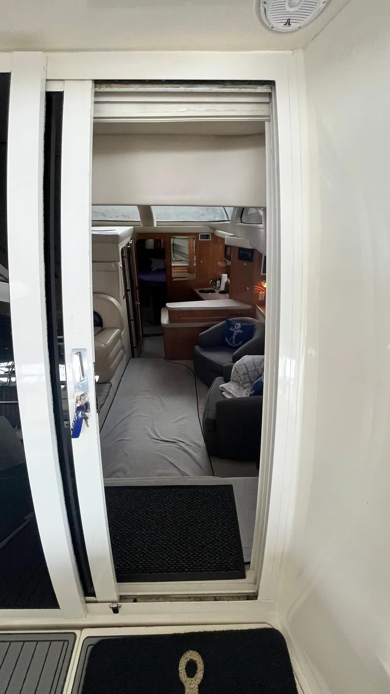 Slide: The Image of 2002 Regal Commodore 3880 yacht interior view through sliding door. - 14