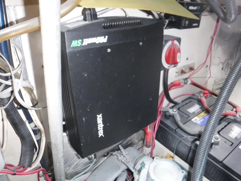 Slide: The Image of Electrical system with Xantrex inverter in 1988 Trojan 12 Meter boat. - 6
