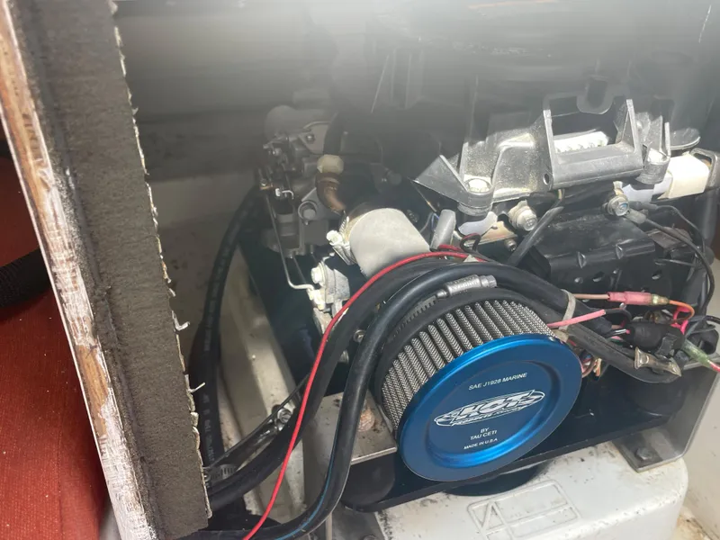 Slide: The Image of Engine compartment of a 2008 Schock Harbor 25 sailboat. - 16