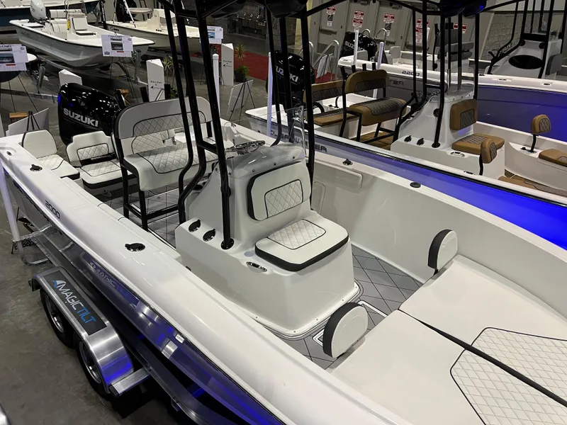 Slide: The Image of 2024 Clearwater 2000 boat with Suzuki engine on display. - 28