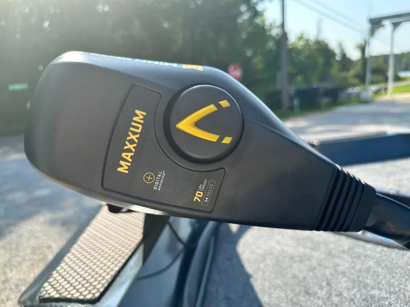 Slide: The Image of Close-up of Maxxum trolling motor on 2024 Ranger RT198P boat. - 8