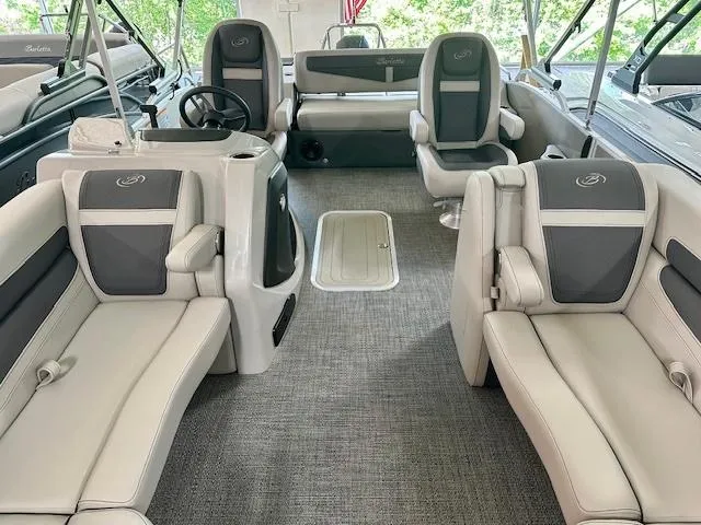 Slide: The Image of 2024 Barletta Cabrio 22UC interior with luxurious seating and modern design. - 2