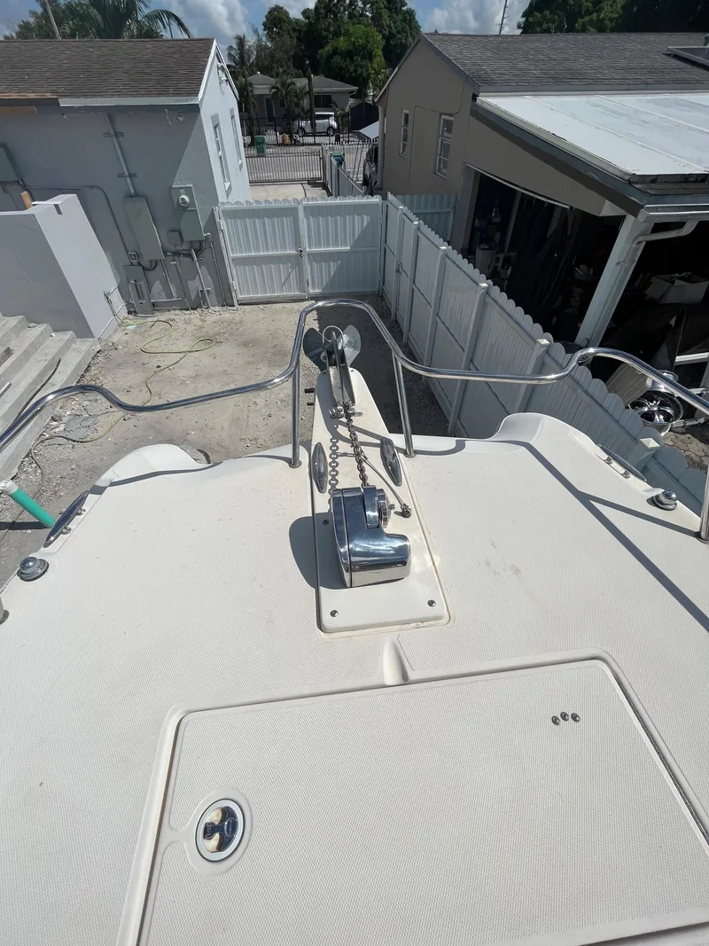 Slide: The Image of 2004 World Cat 270 SF boat deck with anchor and winch system. - 36