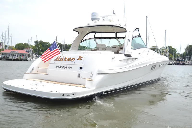 Slide: The Image of 2007 Sea Ray 520 Sundancer yacht in Annapolis harbor. - 2