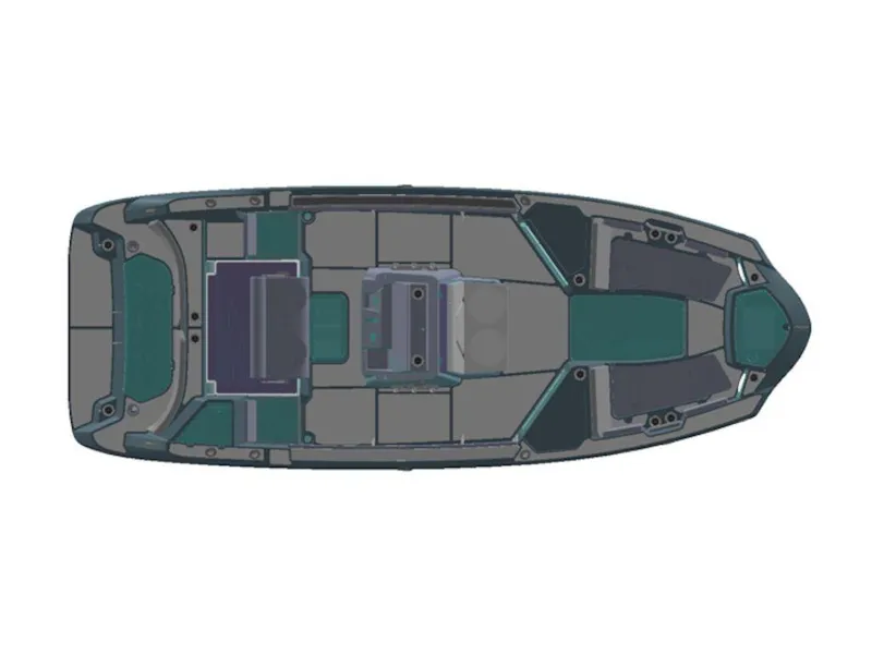 Slide: The Image of Top view of 2024 Yamaha Boats 222 FSH Sport, showcasing deck layout. - 4