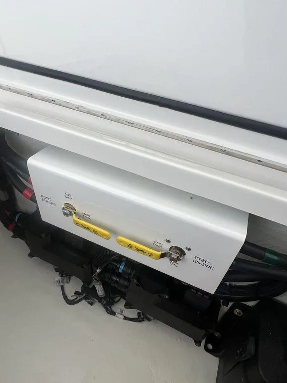 Slide: The Image of Control panel of a 2024 Fountain 34 TE boat. - 44