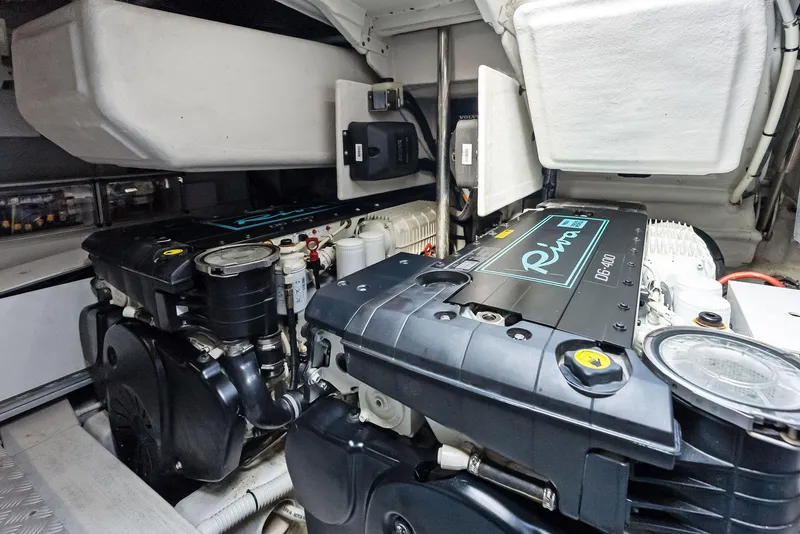 Slide: The Image of 2017 Riva Rivamare engine compartment with dual engines. - 34
