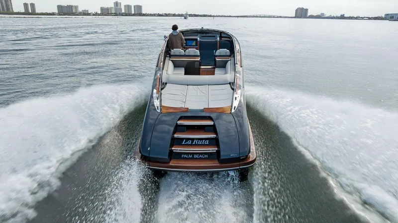 Slide: The Image of 2017 Riva Rivamare luxury yacht cruising on open water. - 7
