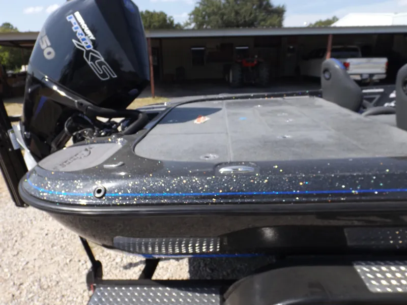 Slide: The Image of 2020 Falcon Boats 21TE with Mercury Pro XS engine, docked outdoors. - 15