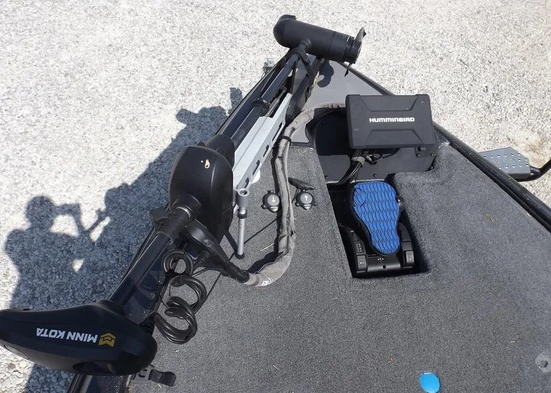 Slide: The Image of 2020 Falcon Boats 21TE with Minn Kota trolling motor and Humminbird fish finder. - 23