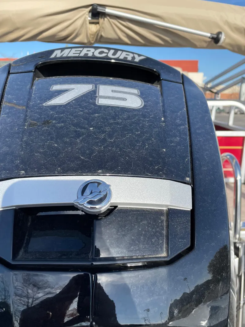 Slide: The Image of 2024 Sun Tracker Party Barge 18 DLX with Mercury 75 outboard motor. - 3