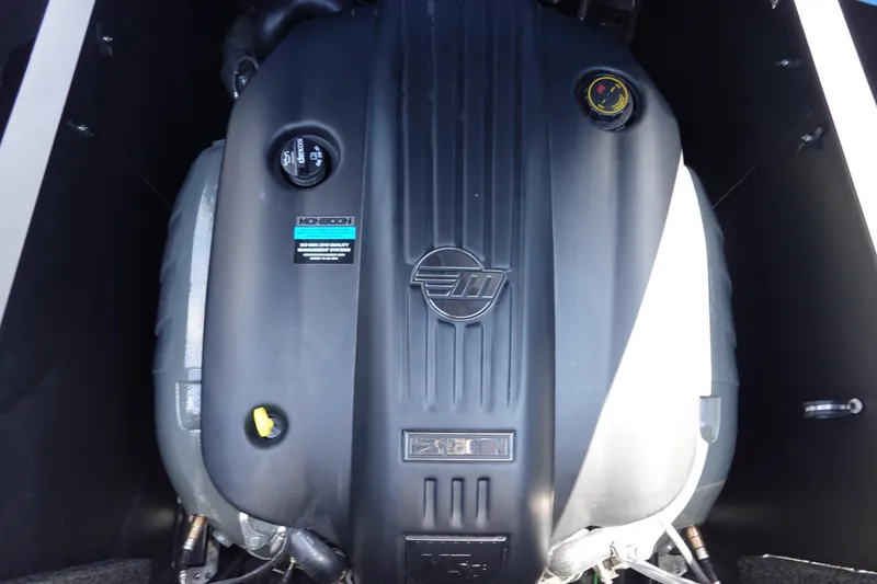 Slide: The Image of 2024 Axis A225 boat engine close-up. - 28