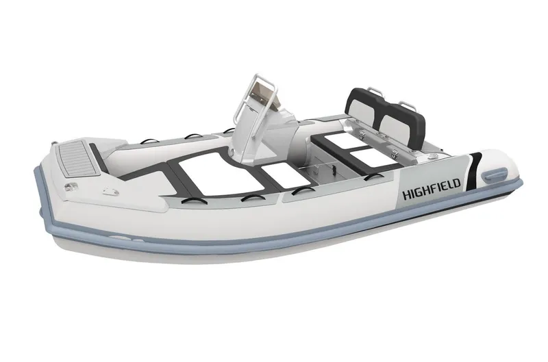 The Image of 2024 Highfield Sport 360 inflatable boat with seating and steering console. - 1