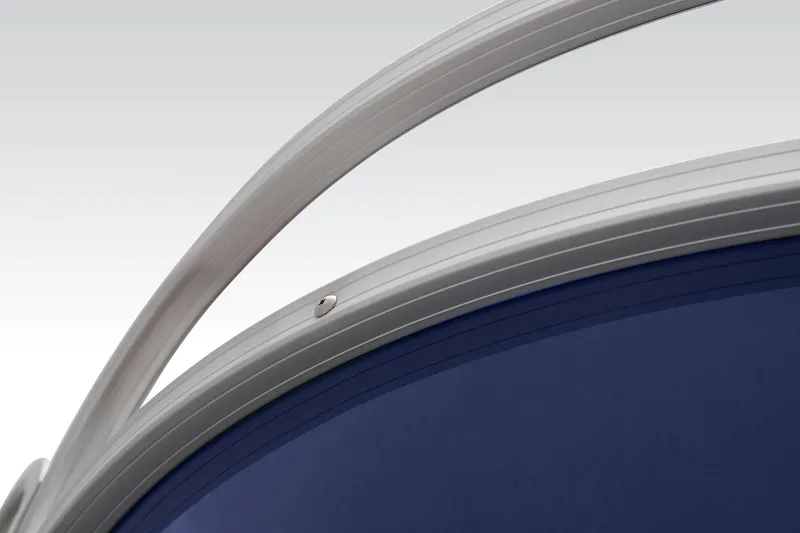 Slide: The Image of Close-up of 2024 Sun Tracker Bass Buggy 18 DLX pontoon boat frame. - 18