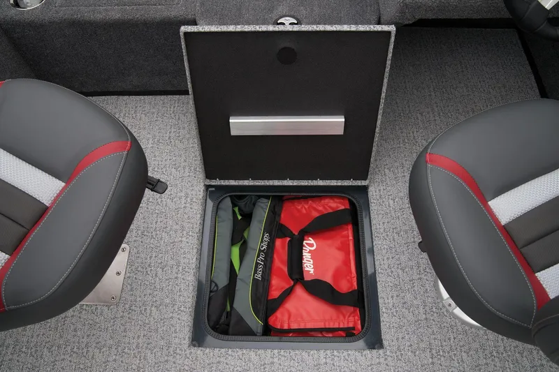 Slide: The Image of 2024 Ranger VS1782SC Angler boat storage compartment with safety gear. - 40