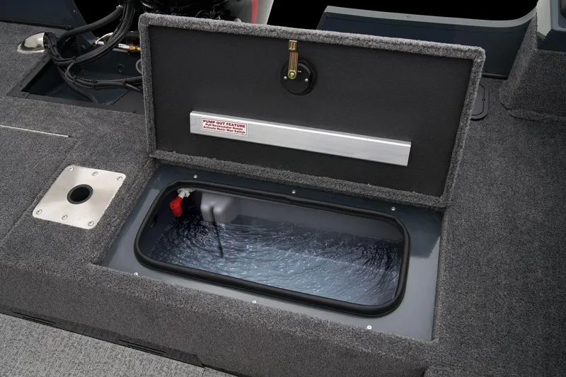 Slide: The Image of 2024 Ranger VS1782SC Angler boat livewell compartment with open lid. - 45