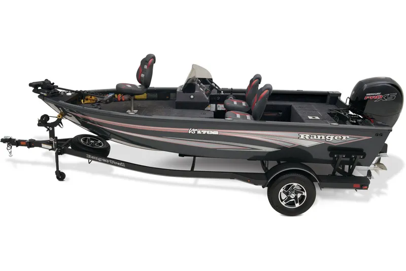 Slide: The Image of 2024 Ranger VS1782SC Angler fishing boat on trailer. - 6