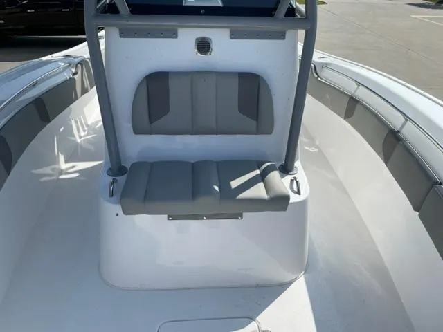 Slide: The Image of 2024 Cape Horn 31T boat interior with cushioned seating and sleek design. - 25