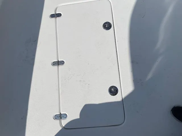 Slide: The Image of 2024 Cape Horn 31T boat deck hatch with stainless steel hinges and latches. - 27
