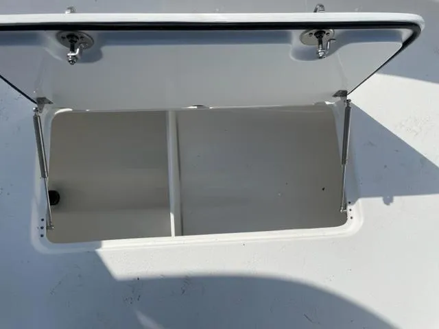 Slide: The Image of Open storage compartment on a 2024 Cape Horn 31T boat. - 28