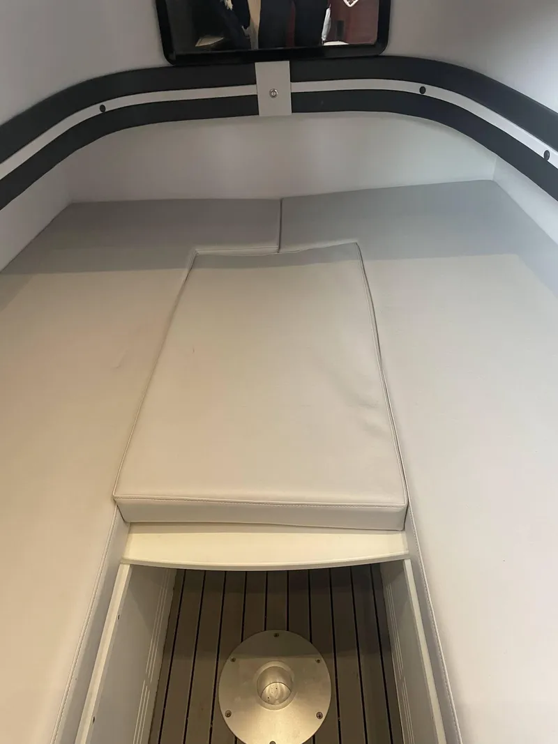 Slide: The Image of Interior cabin of a 2017 Mystic Powerboats M4200. - 18