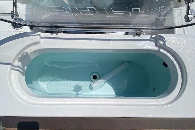 Slide: The Image of 2024 Sea Pro 240 Dual boat livewell with open lid. - 11