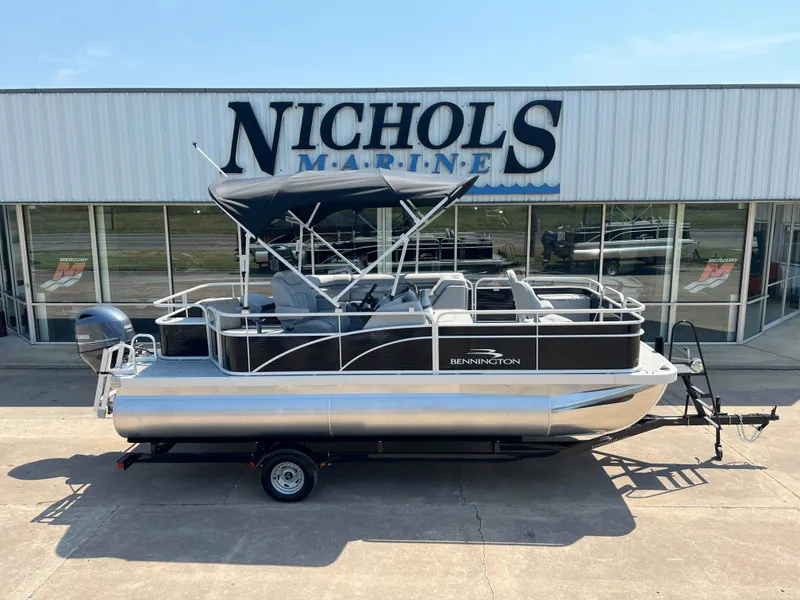 Slide: The Image of 2024 Bennington 20 SVF pontoon boat at Nichols Marine dealership. - 1