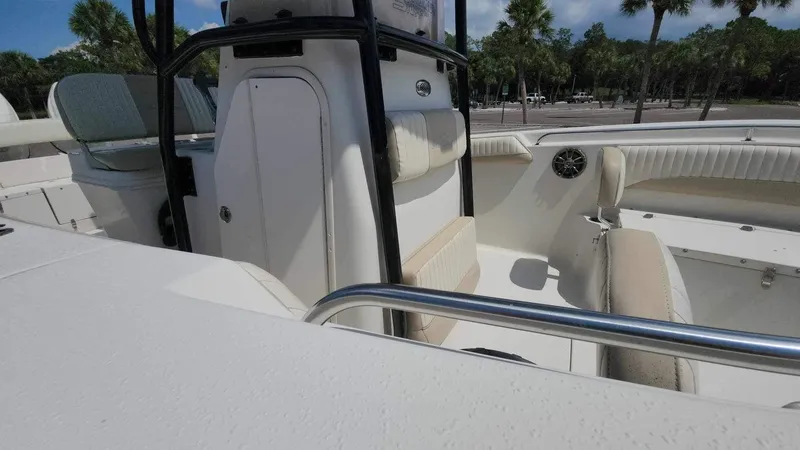 Slide: The Image of 2017 Sea Chaser 24 HFC boat interior with seating and console. - 35