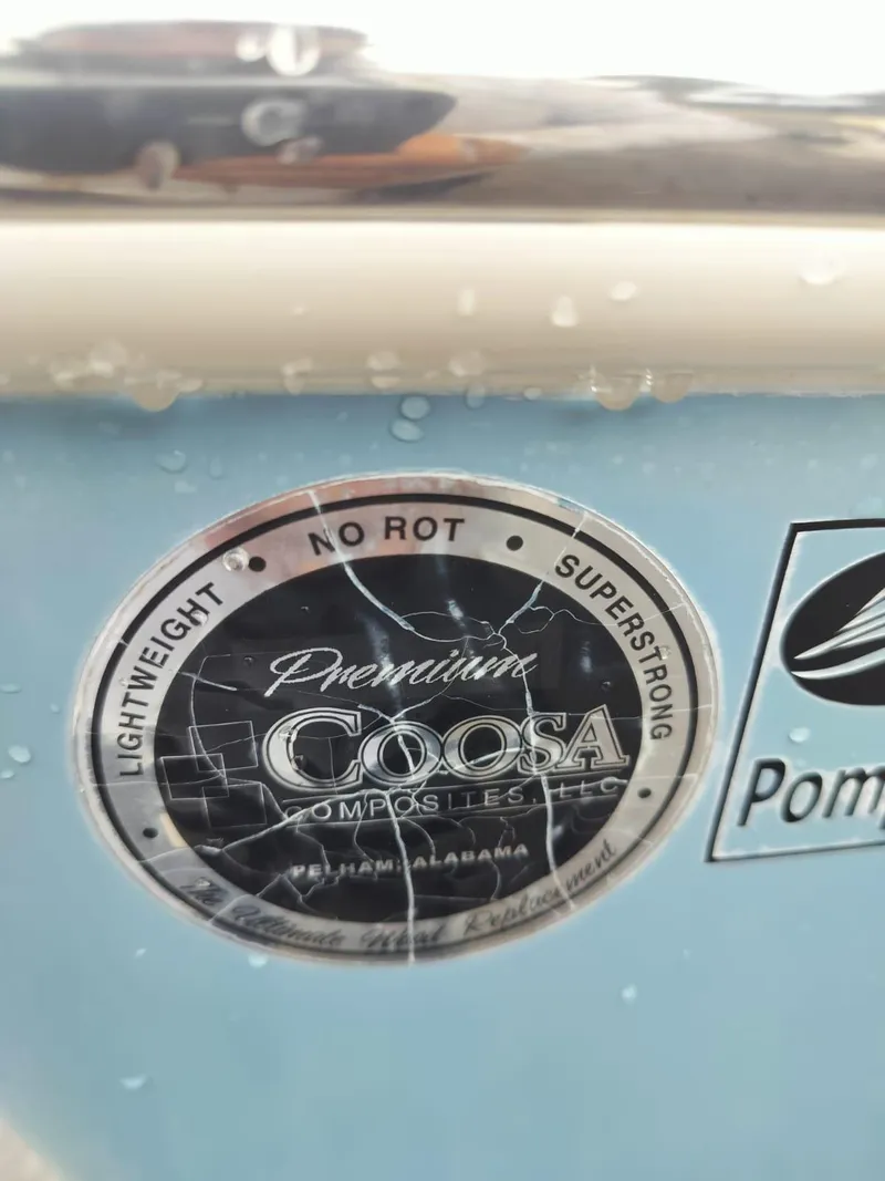 Slide: The Image of 2017 Sea Chaser 24 HFC boat with Coosa Composites label, highlighting lightweight, no rot, super strong features. - 45