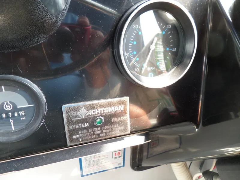 Slide: The Image of Close-up of 1986 Wellcraft Monte Carlo 2800 dashboard with gauges and Yachtsman system. - 23