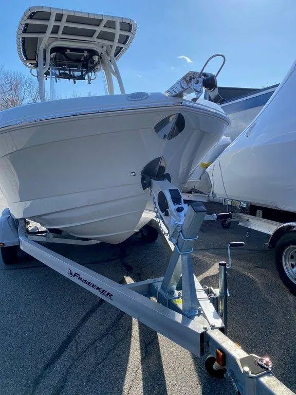 Slide: The Image of 2021 Finseeker 206 CC boat on trailer, ready for transport. - 4