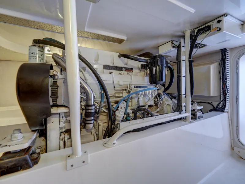 Slide: The Image of Engine room of a 2005 Luhrs 41 Convertible boat. - 37