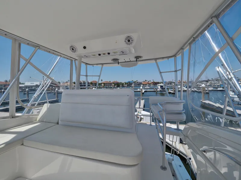 Slide: The Image of 2005 Luhrs 41 Convertible yacht interior with marina view. - 48