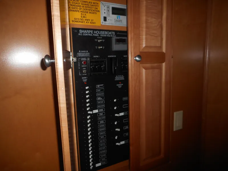 Slide: The Image of Electrical control panel inside a Sharpe Mysterious Waves houseboat, 2004 model. - 26