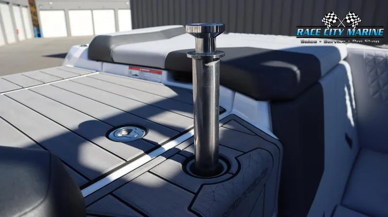 Slide: The Image of 2024 Nautique GS24 boat interior with Race City Marine branding. - 21