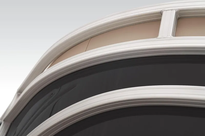 Slide: The Image of Close-up of 2024 Sun Tracker SportFish 22 DLX pontoon boat railing. - 32