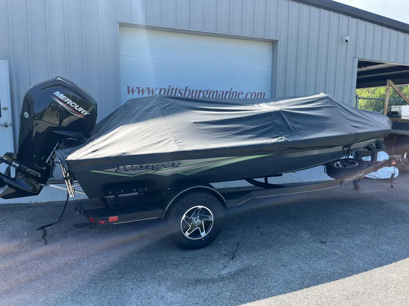 Slide: The Image of 2024 Ranger RT178 boat with cover and Mercury engine at Pittsburg Marine. - 13