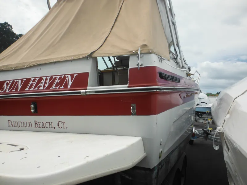 Slide: The Image of 1988 Sea Ray 268 Sundancer boat docked at Fairfield Beach, CT. - 9