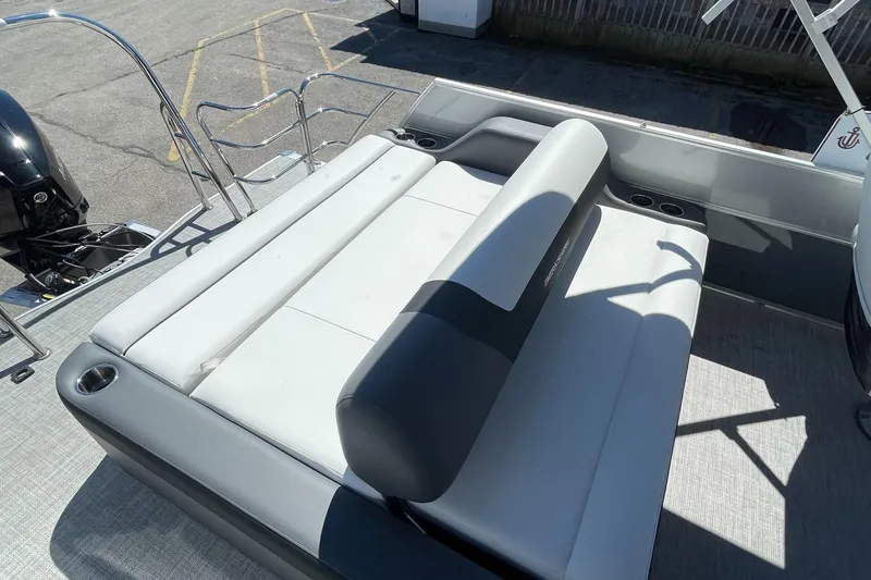 Slide: The Image of 2023 Berkshire 24 UL CTS boat with spacious seating area and modern design. - 24