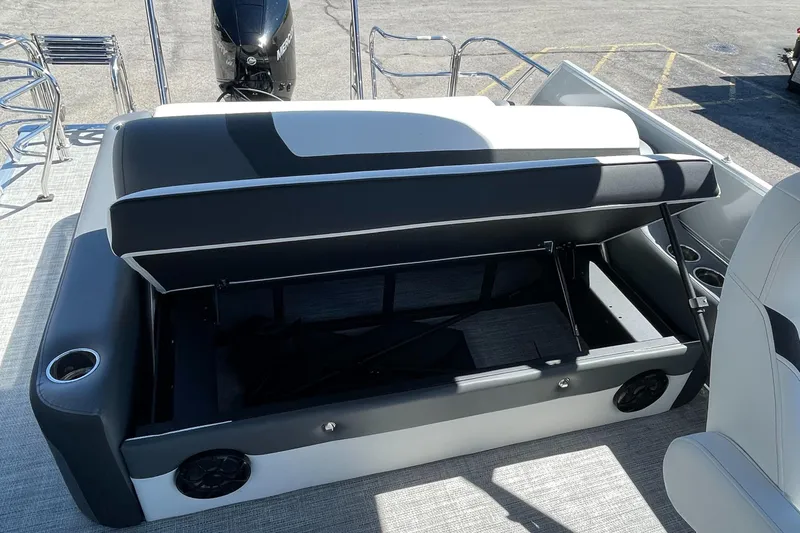 Slide: The Image of 2023 Berkshire 24 UL CTS boat with open storage compartment. - 26