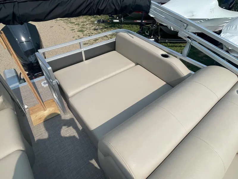 Slide: The Image of 2024 Sun Tracker Party Barge 22 RF XP3 interior seating area. - 11