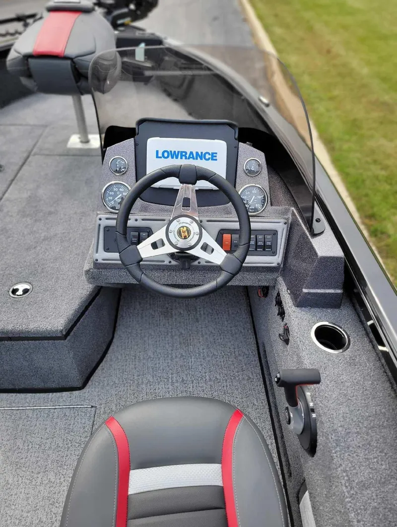 Slide: The Image of 2023 Ranger VS1882SC Reata boat dashboard with Lowrance electronics. - 3