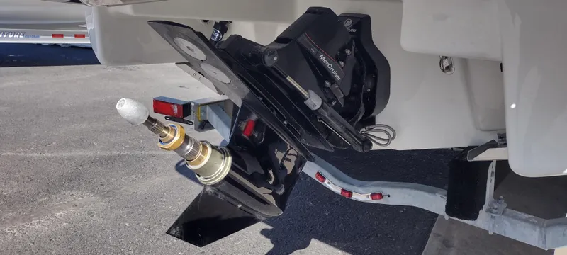 Slide: The Image of 2024 Formula 240 BR boat stern drive and propeller on trailer. - 10