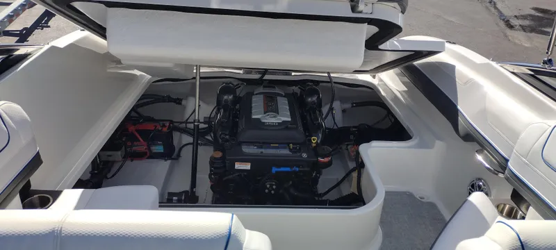 Slide: The Image of 2024 Formula 240 BR boat engine compartment with open hatch. - 31