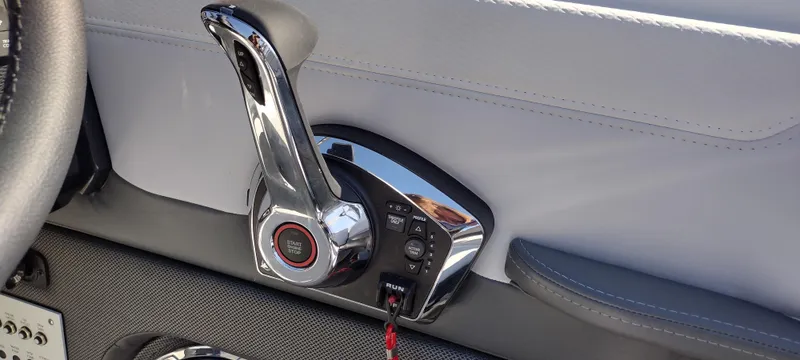 Slide: The Image of 2024 Formula 240 BR boat throttle control lever in chrome finish. - 32