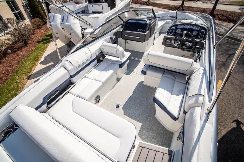Slide: The Image of 2024 Formula 270 Bowrider interior with luxurious seating and modern dashboard. - 2