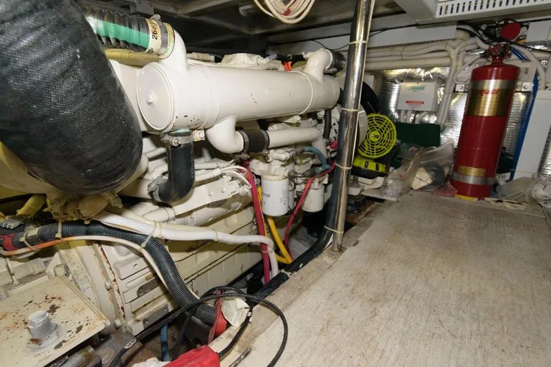 Slide: The Image of Engine room of a 2003 Carver 450 Voyager Pilothouse yacht. - 17