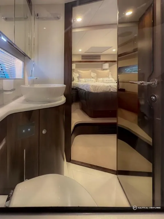 Slide: The Image of Luxury bathroom and bedroom interior of 2023 Fairline Phantom 65 yacht. - 44